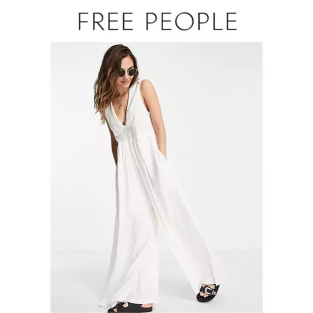 Free People Big Love Jumpsuit in Ivory